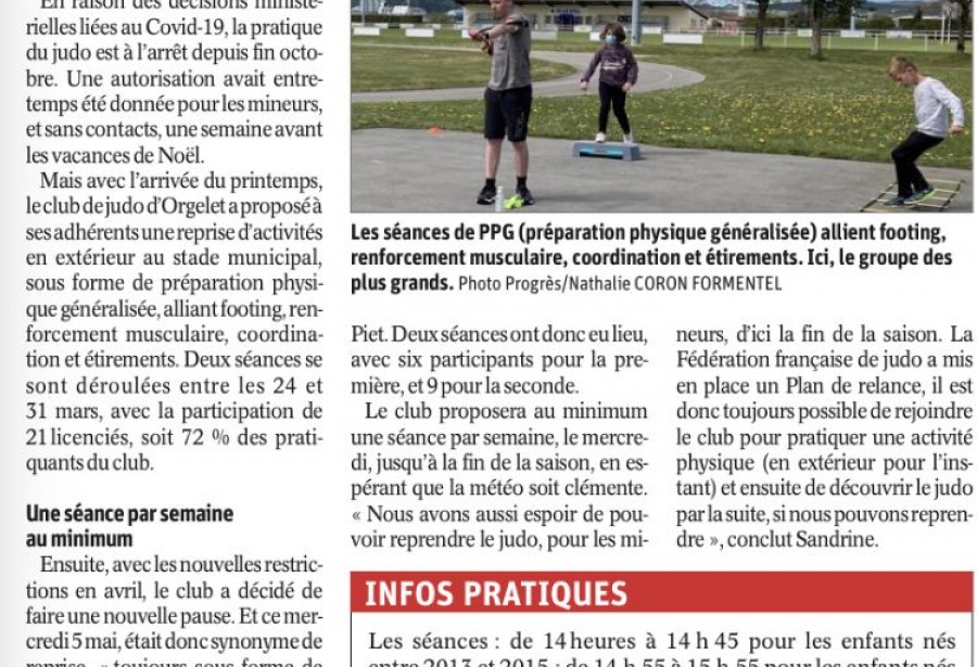 Article le Progrès du 08.05.2021