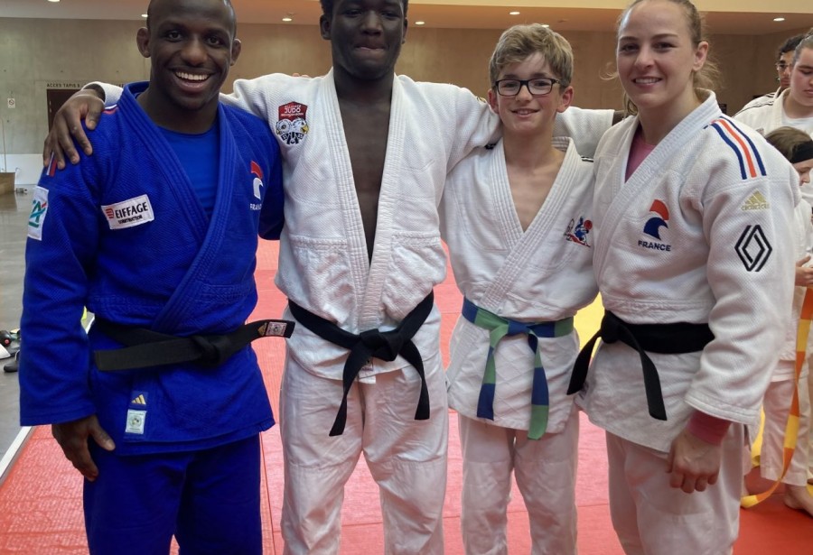 Maxence et Ismaël participent à 1 entraînement avec Alpha DJALO et Margaux PINOT