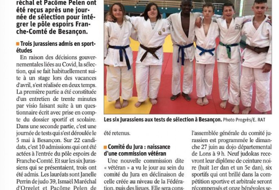 Article le Progrès du 03.06.2021